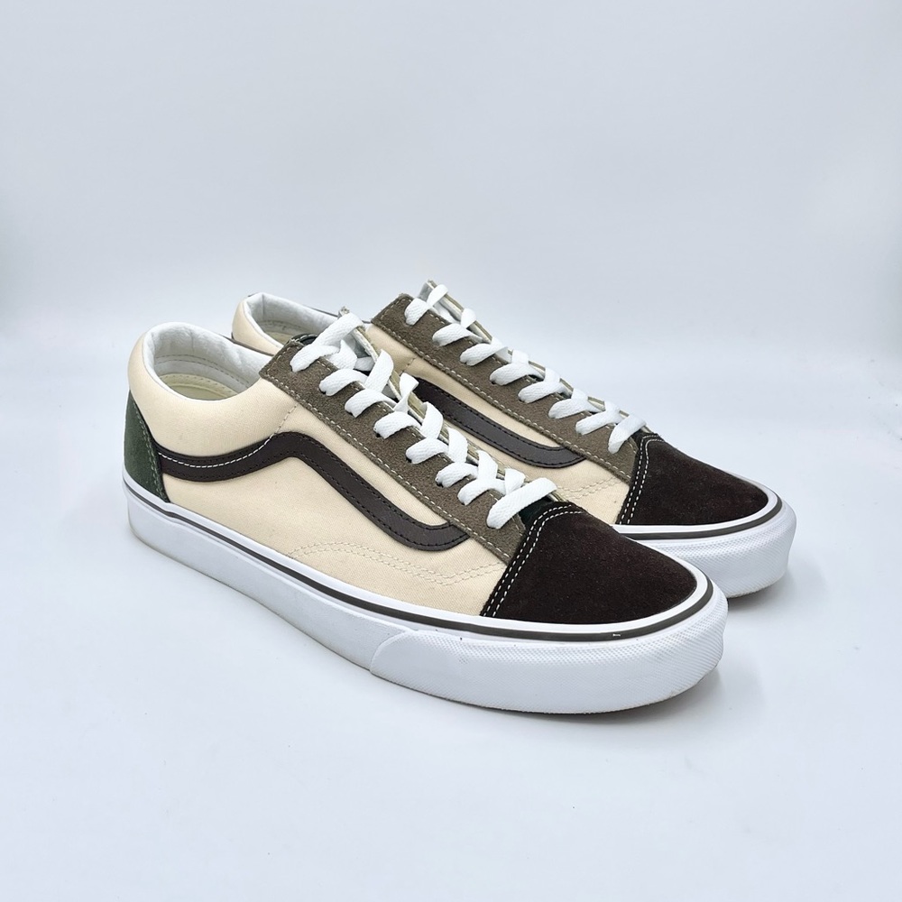 Vans Style 36 Color Block Tan & Olive Low Top Skate Shoe Men’s size 11